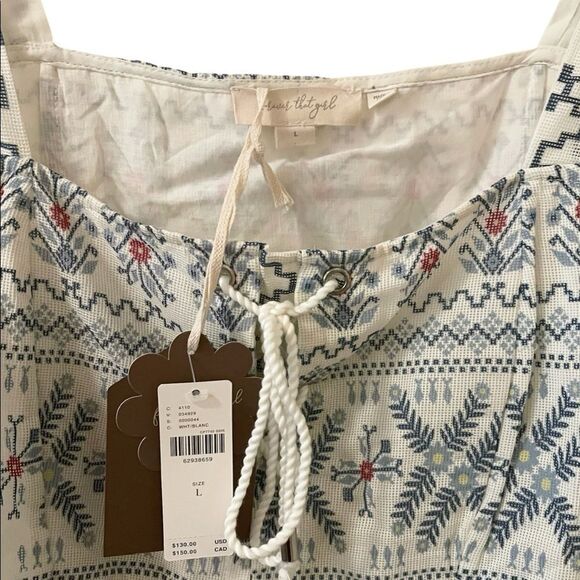 Anthropologie Forever That Girl Lace Up Peplum Top L NWT - Picture 5 of 5